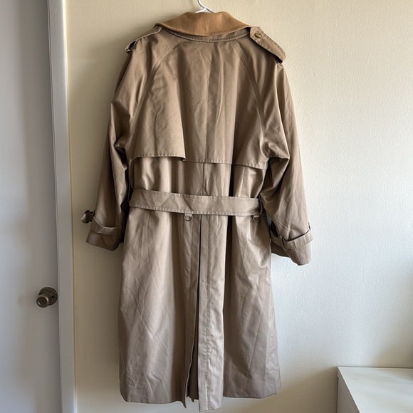 Vintage Burberry Tan Nova Check Plaid Lined Double Breasted Tie Trench Coat - Picture 4 of 16